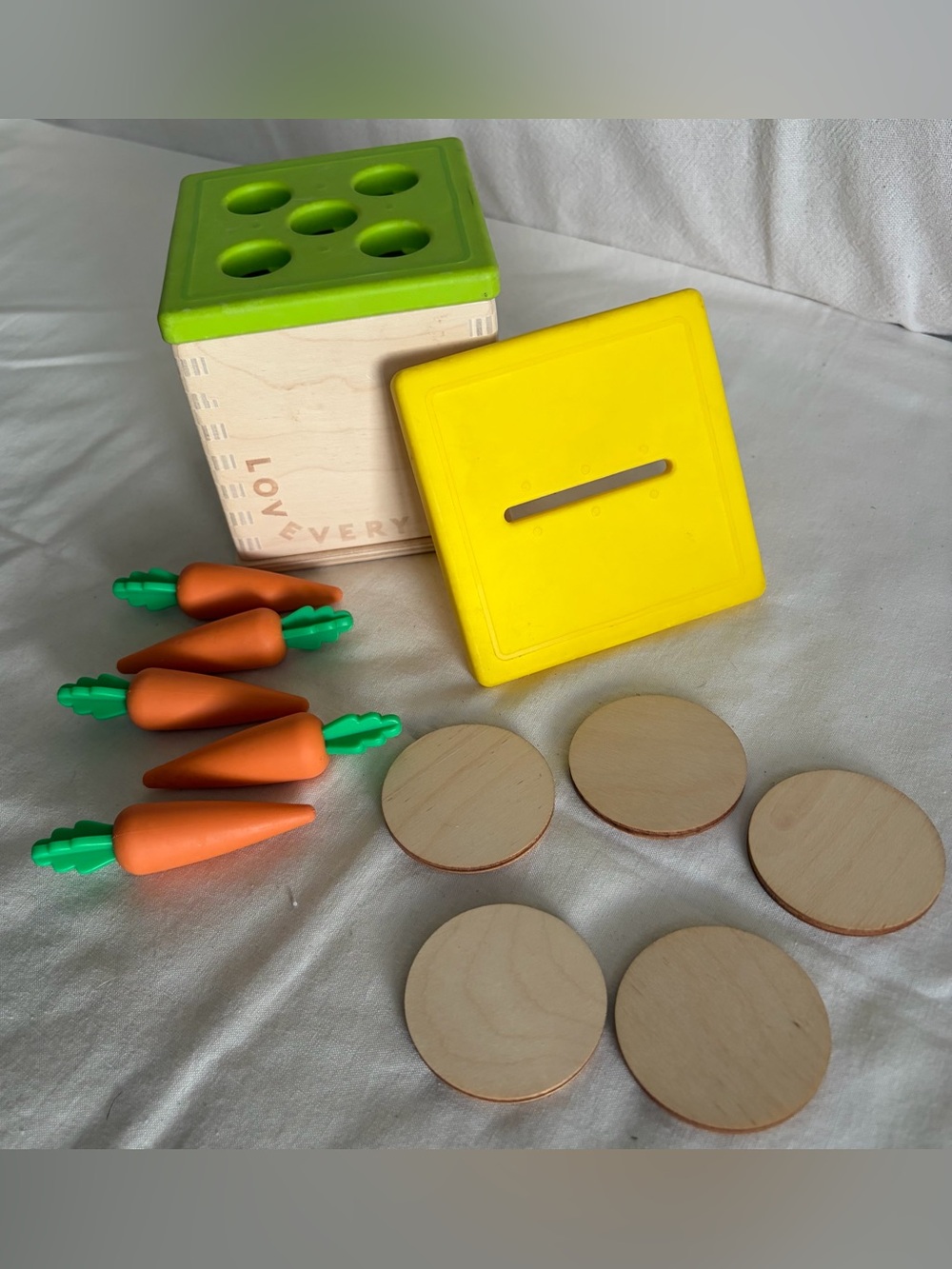 Lovevery Wooden Coin and Carrot box Montessori Toy